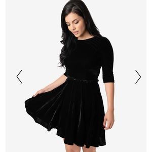 Black velvet dress